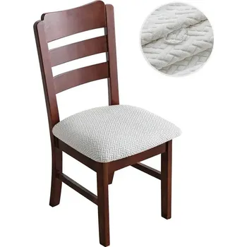 Potah na židli Voděodolný elastický potah na židli | bytový textil - Styl 2 - Bílá , 2 ks