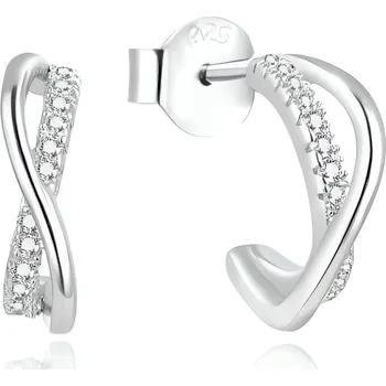 Šperk Elegantní stříbrné náušnice se zirkony AGUP2052 Beneto