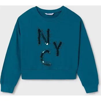 Chlapecká mikina Dětská mikina Mayoral 7472.8G.Junior.9BYH tyrkysová 67X, vel. 157