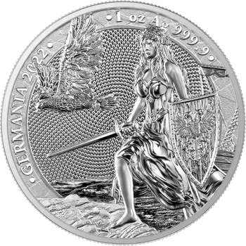 Investiční stříbrná mince 1 Oz Germania 2022 s certifikátem