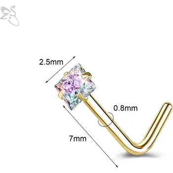 Piercing Ocelový piercing do nosu s krystaly | šperk - Styl 6 GDAB , 18G (1,0 mm)