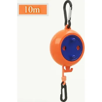 Přenosná větruvzdorná šňůra na prádlo 10 m | sušák na prádlo - pomerančový