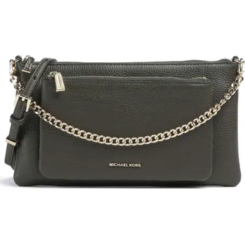 Módní doplněk Kožená crossbody kabelka Michael Kors jet set s kapsou khaki