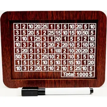 Pokladnička Dřevěná pokladnička s počítadlem úspor | kasička - Hnědá tisícovka