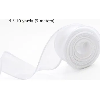 Stuha Elegantní šifonová stuha z organzy a saténu | dekorativní stuha - Bílý