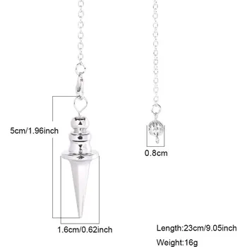 Kyvadlo z kovu pro věštění a reiki amulet | věštecké doplňky - Style4-Stříbrná
