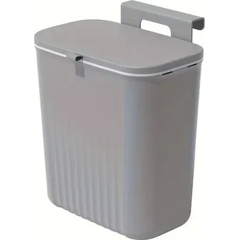 Odpadkový koš Nástěnný kuchyňský koš s víkem | kuchyňské vybavení - Světle šedá