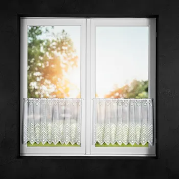 Dekorační metrážová vitrážová záclona MANDA bílá výška 30 cm MyBestHome Cena záclony je uvedena za běžný metr, kod: 362870