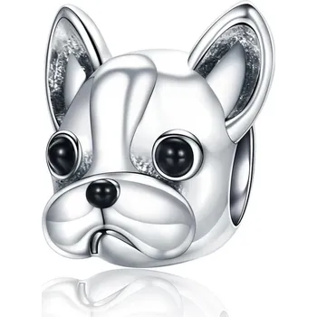 Přívěsek Stříbrný přívěsek pes se zirkonem | přívěsek korálek - AIC020