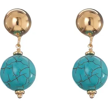 Náušnice Visací pozlacené náušnice s tyrkysem AL5075.01.069 Alisia