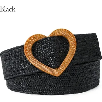 Opasek Stylový pletený dámský pásek | módní doplněk - 01--černá