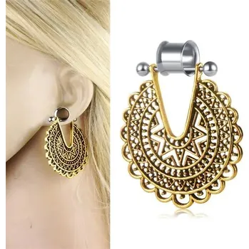 Piercing Tunely z chirurgické oceli s přívěskem 10mm | plugy do ucha 2 ks - N03 , 22mm