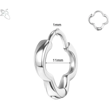 Náušnice Ocelové kruhové náušnice | piercing do ucha 2 ks - Styl 13 , 1 ks