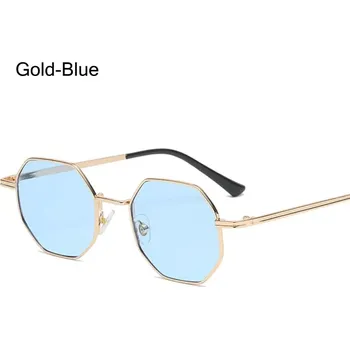 Sluneční brýle Stylové kovové sluneční brýle Y2K | ochrana zraku - Zlato-modrá