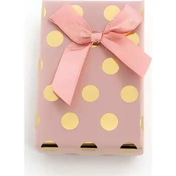 Dárková krabička Růžová dárková krabička se zlatými puntíky KP7-8 Beneto Exclusive