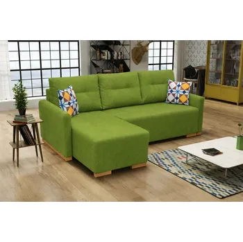 Sedací souprava Rozkládací rohová sedačka REX světle zelená DOPRODEJ