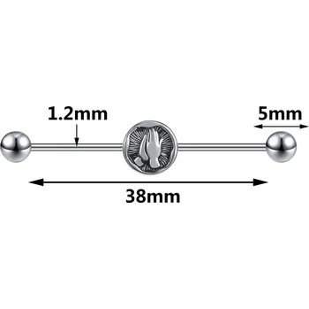 Piercing Ocelový piercing | tělový šperk - Mince