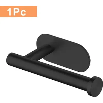 Samodržící nerezový držák na toaletní papír | organizéry - 1 ks černá