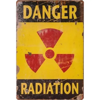 Plechová cedule Vintage výstražná plechová cedule žralok | retro tabulka - S-14x20cm , 10