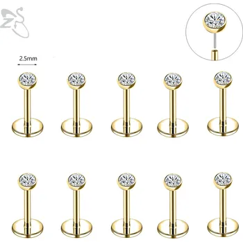 Piercing Ocelový piercing do rtu set | šperk 10 ks - 059 2,5 mm bílá , 0,8x5mm