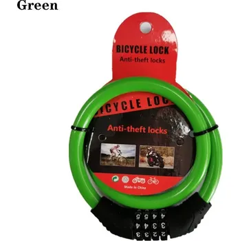 Zámek na kolo Bezpečnostní cyklo zámek s kódem | cyklistické doplňky - Zelený