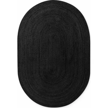 Hanse Home Kusový koberec Jute Braided 106322 Black ovál Rozměry koberců: 160x230 ovál
