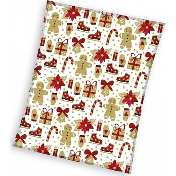 Mikroflanelová vánoční deka Dárečky 150x200 cm