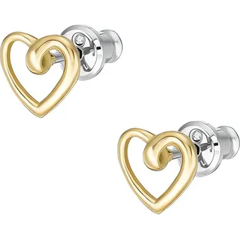 Náušnice Krásné pozlacené náušnice srdíčka Sawyer JOF00930710 Fossil