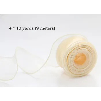 Stuha Elegantní šifonová stuha z organzy a saténu | dekorativní stuha - Žluť