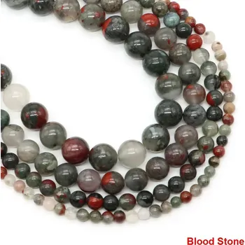 Náramek Korálky z přírodního kamene 4–10 mm | šperky - krvavý kámen , 4mm 85-92 ks