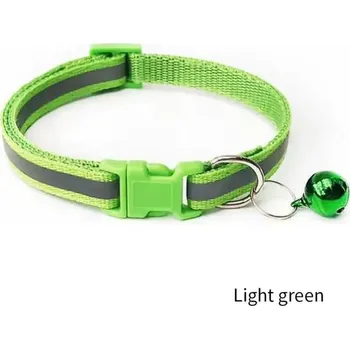 Obojek pro psa Reflexní nastavitelný obojek s rolničkou | chovatelské doplňky - světle zelená , Nastavení 19-32 cm