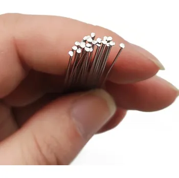 100 ks Kovové očkové šperkařské jehly | komponenty - Plochá hlava , 20mm
