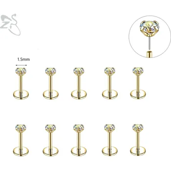 Piercing Ocelový piercing do rtu set | šperk 10 ks - 128 1,5mm mc , 1,0x8 mm