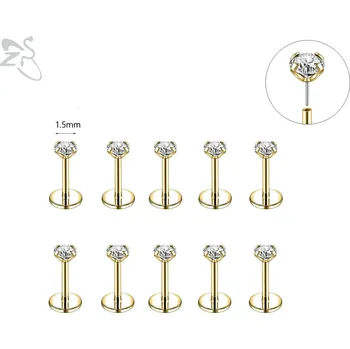 Piercing Ocelový piercing do rtu set | šperk 10 ks - 128 1,5 mm bílá , 0,8x6mm