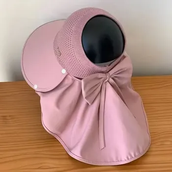 Klobouk Stylový dámský klobouk s ochranou krku | letní doplněk - Růžový