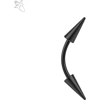 Piercing Ocelový piercing do obočí s dlouhým hrotem | tělový šperk - Styl 2 Černá , 16G (1,2x8x4x8mm)