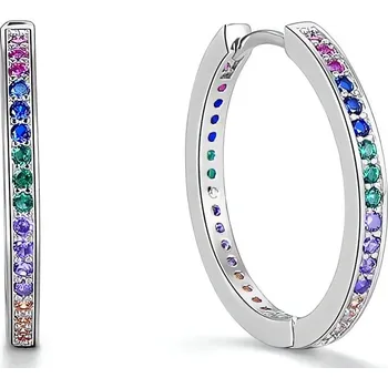 Náušnice Kruhové náušnice ze stříbra se zirkony AGUC2236 Beneto