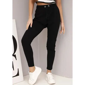 Dámské kalhoty Dámské tepláky s elastickým pasem a šňůrkou černé UNI