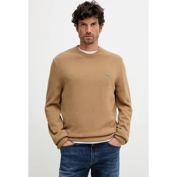 Pánský svetr Vlněný svetr Lacoste AH2916 hnědá 84X, vel. XXL