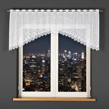 Dekorační oblouková krátká záclona na žabky nebo garnýž JAGODA 80 bílá 250x80 cm MyBestHome