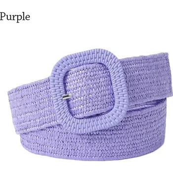 Opasek Stylový pletený dámský pásek | módní doplněk - fialová
