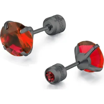 Náušnice Elegantní ocelové náušnice se zirkonem | šperk 2 ks - A-Černá Červená , 5mm