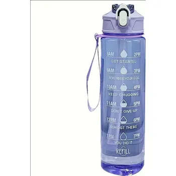 Láhev Velká sportovní láhev 800ml s časovou stupnicí | láhev na pití - fialová
