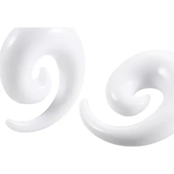 Piercing Akrylové spirálové roztahováky do uší | piercing tunely 2 ks - Bílá barva , 20mm