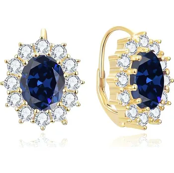 Šperk Výrazné náušnice s modrými zirkony AGUC3295BL-GOLD Beneto