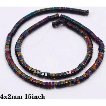 Náramek Hematitové černé korálky tvar srdce | výroba šperků - 10