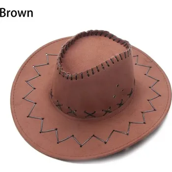 Klobouk Stylový retro westernový klobouk unisex | módní doplněk - Hnědý