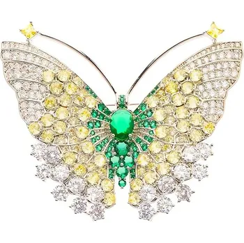 Brož Zářivá brož s krystaly Motýl Monarch 58058 Oliver Weber