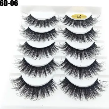 Péče o řasy a obočí Přírodní 3d umělé řasy | kosmetické doplňky 10 ks - 6D-06