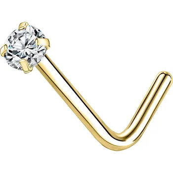 Piercing Krystalový piercing do nosu | šperk - B. Zlato , 2,5 mm